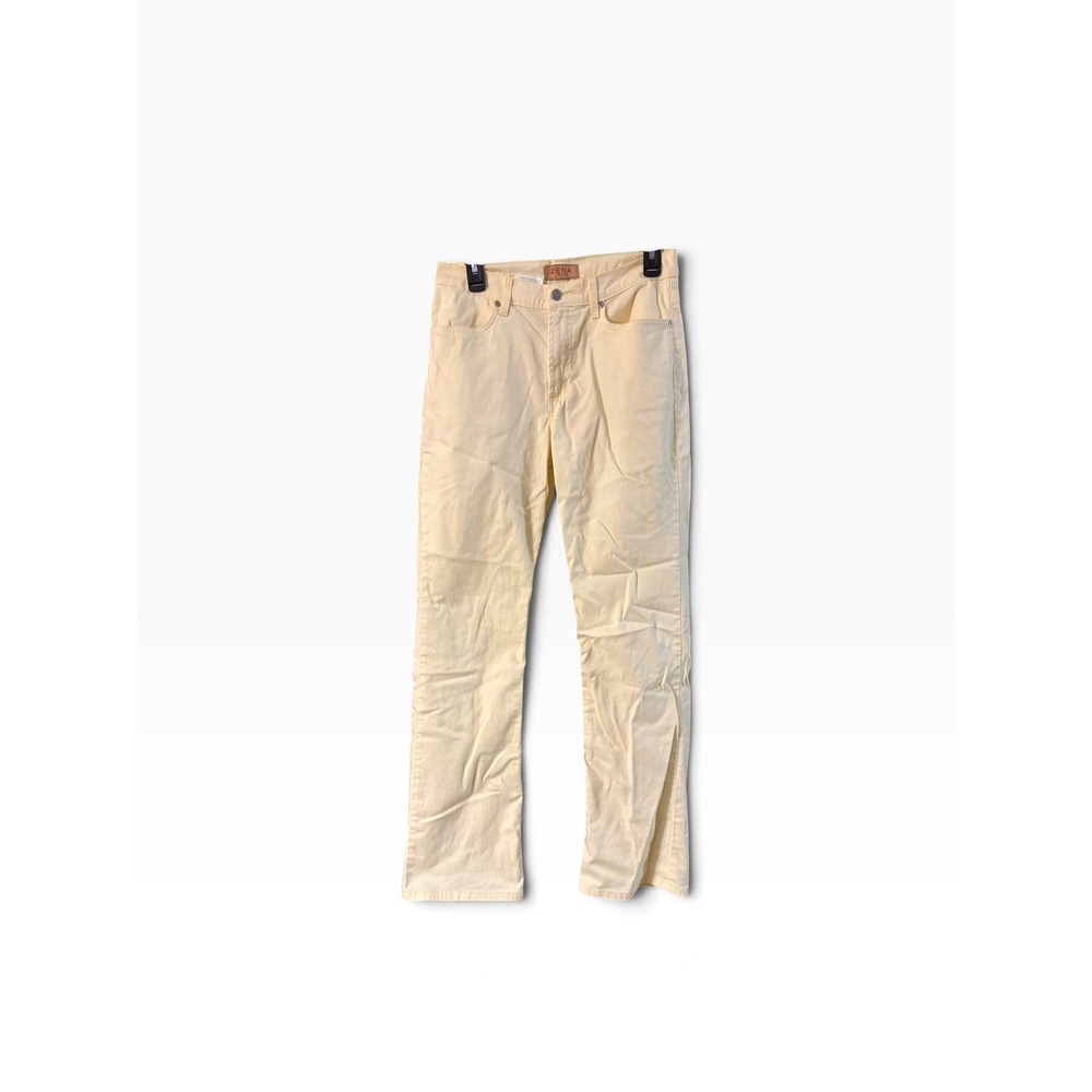 Zena Jeans Womens 8 Pale Yellow Straight Leg Denim Pants 860-0302-15 Cotton
